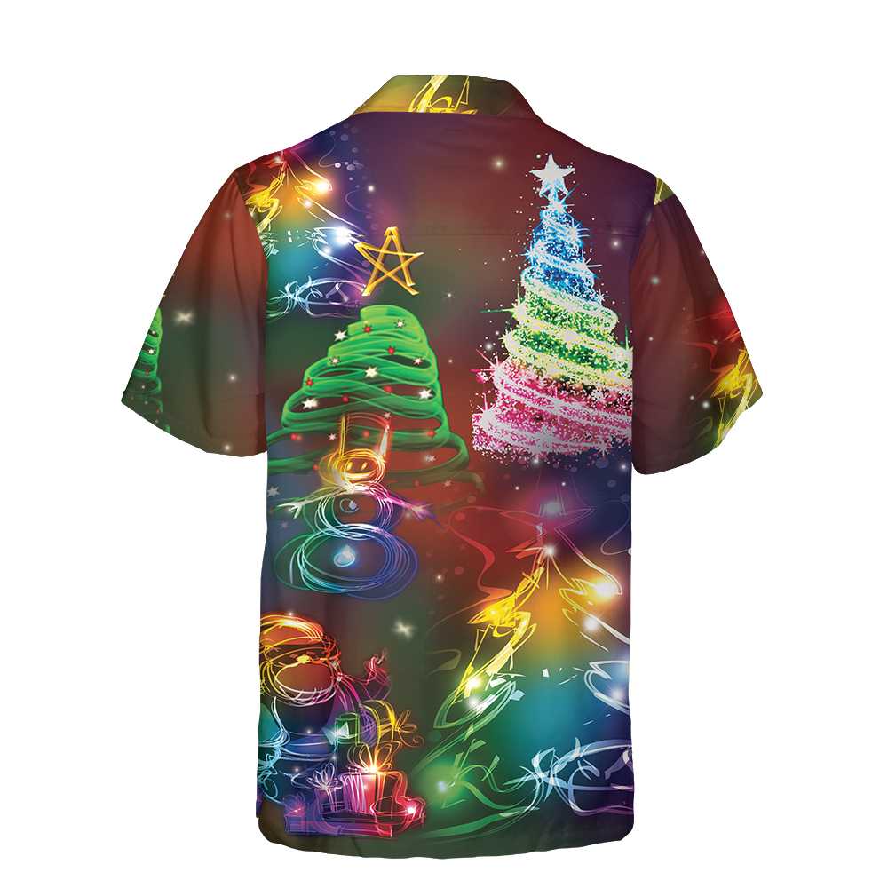 Mirla | Helle Nacht God Jul Hawaiian-Shirt 3D Färgglad Julgran Shirt Bästa Present För Julen-Eva Jonsson