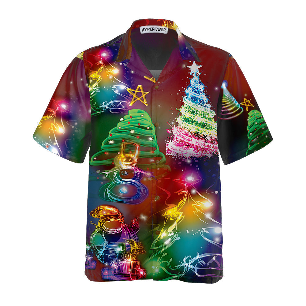 Mirla | Helle Nacht God Jul Hawaiian-Shirt 3D Färgglad Julgran Shirt Bästa Present För Julen-Eva Jonsson