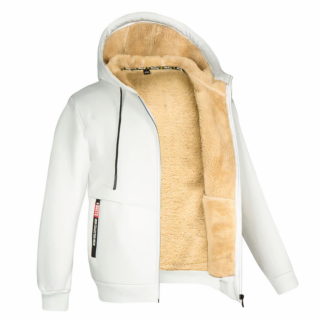 Mirla | Herr Fleecefoderad Hoodie med Dragkedja-Eva Jonsson
