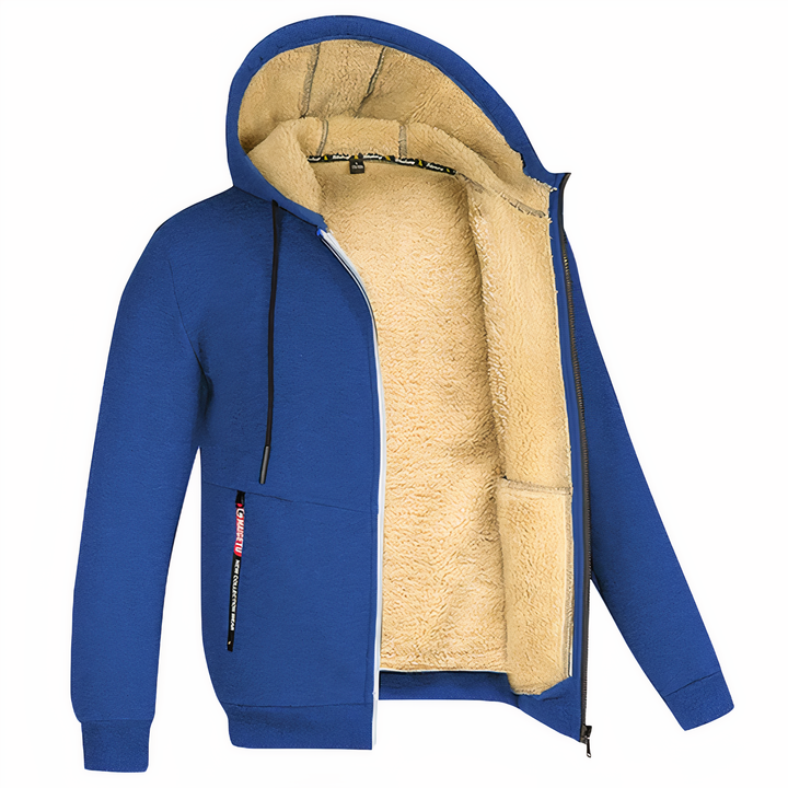 Mirla | Herr Fleecefoderad Hoodie med Dragkedja-Eva Jonsson