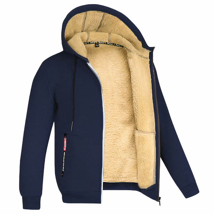 Mirla | Herr Fleecefoderad Hoodie med Dragkedja-Eva Jonsson