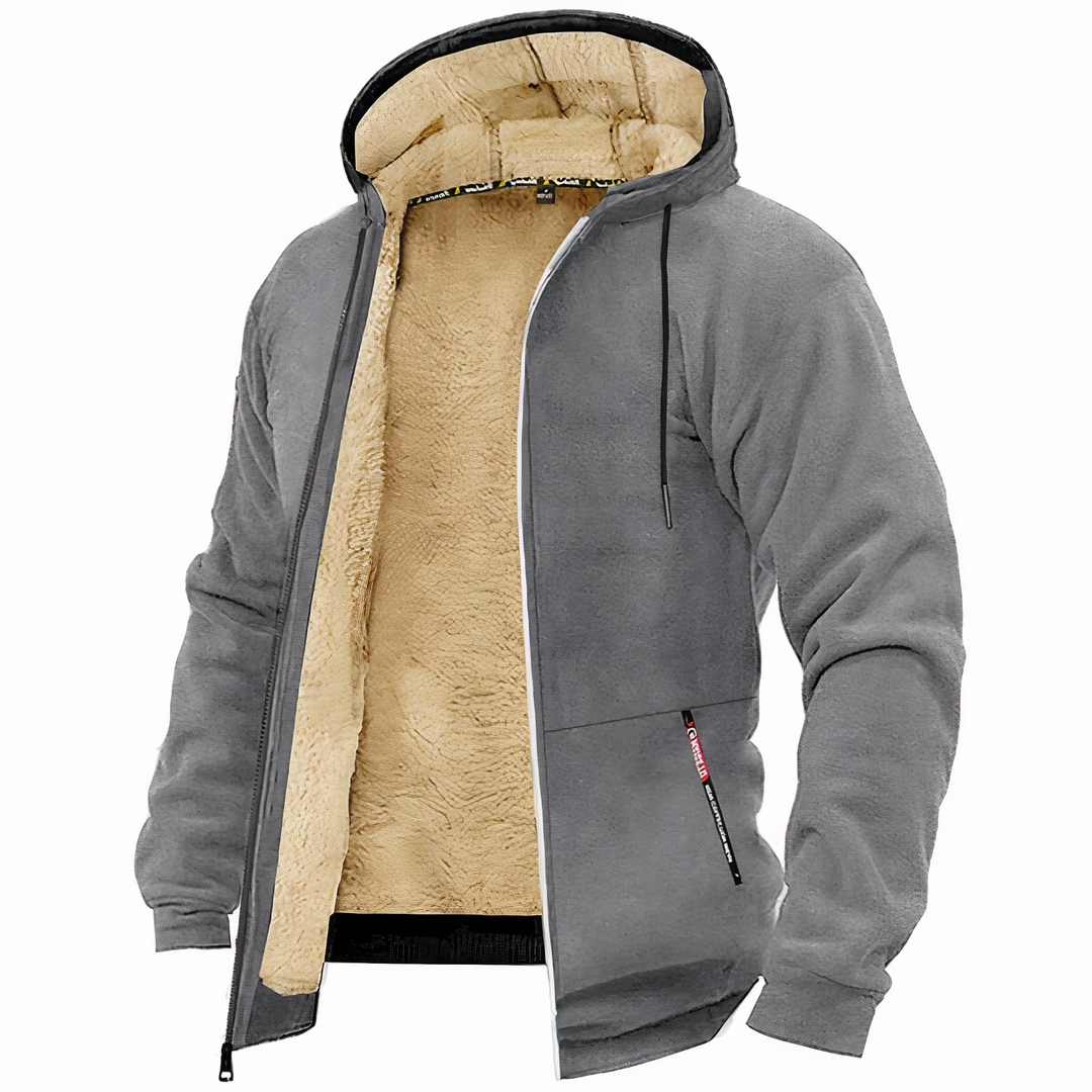 Mirla | Herr Fleecefoderad Hoodie med Dragkedja-Eva Jonsson
