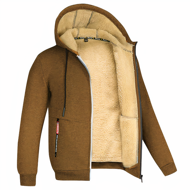 Mirla | Herr Fleecefoderad Hoodie med Dragkedja-Eva Jonsson