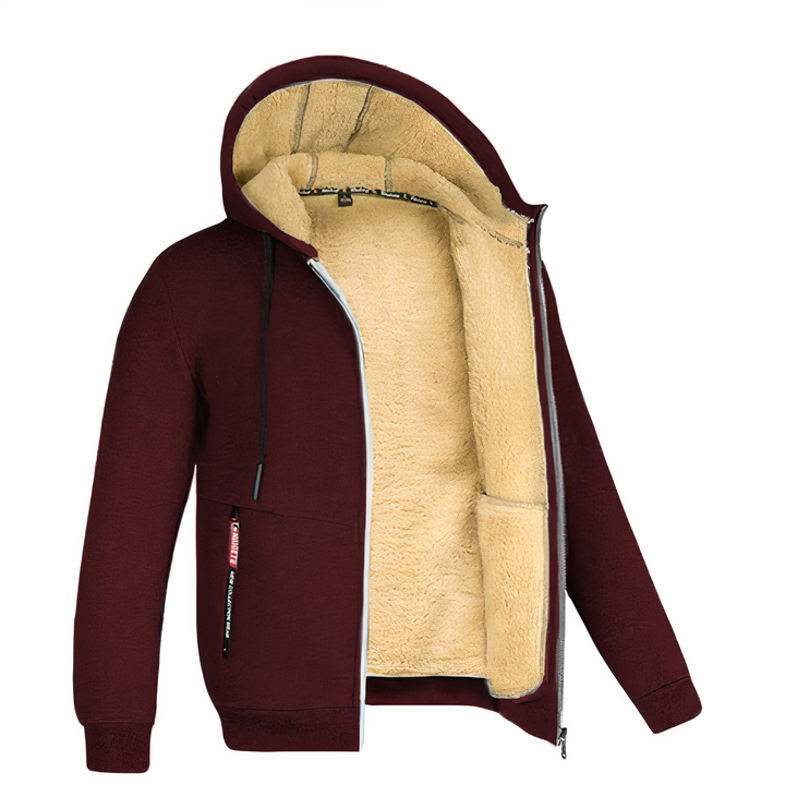 Mirla | Herr Fleecefoderad Hoodie med Dragkedja-Eva Jonsson