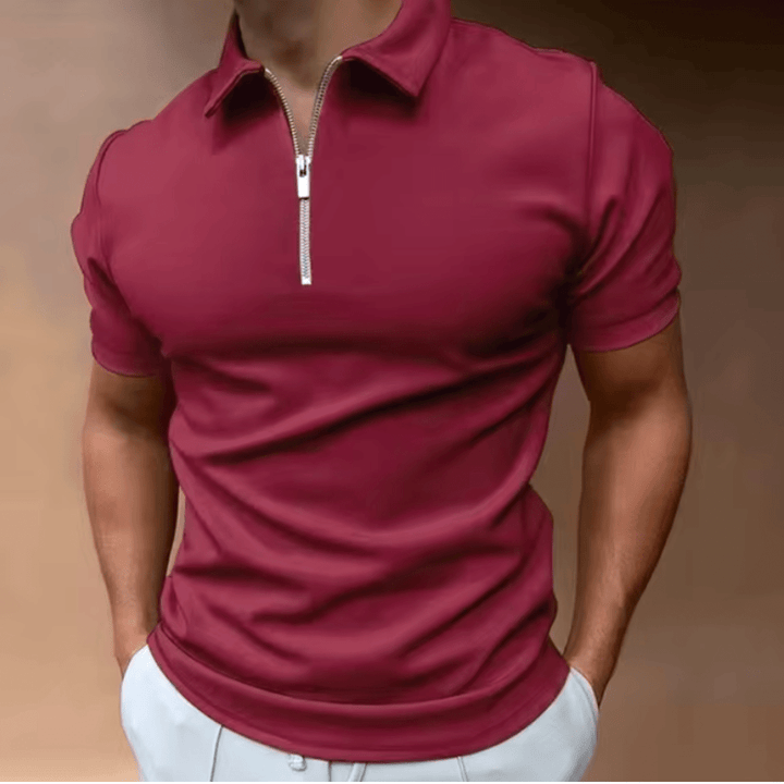 Mirla | Herr Polo Skjorta Polo med dragkedja och krage Klassisk design & Elegant-Eva Jonsson