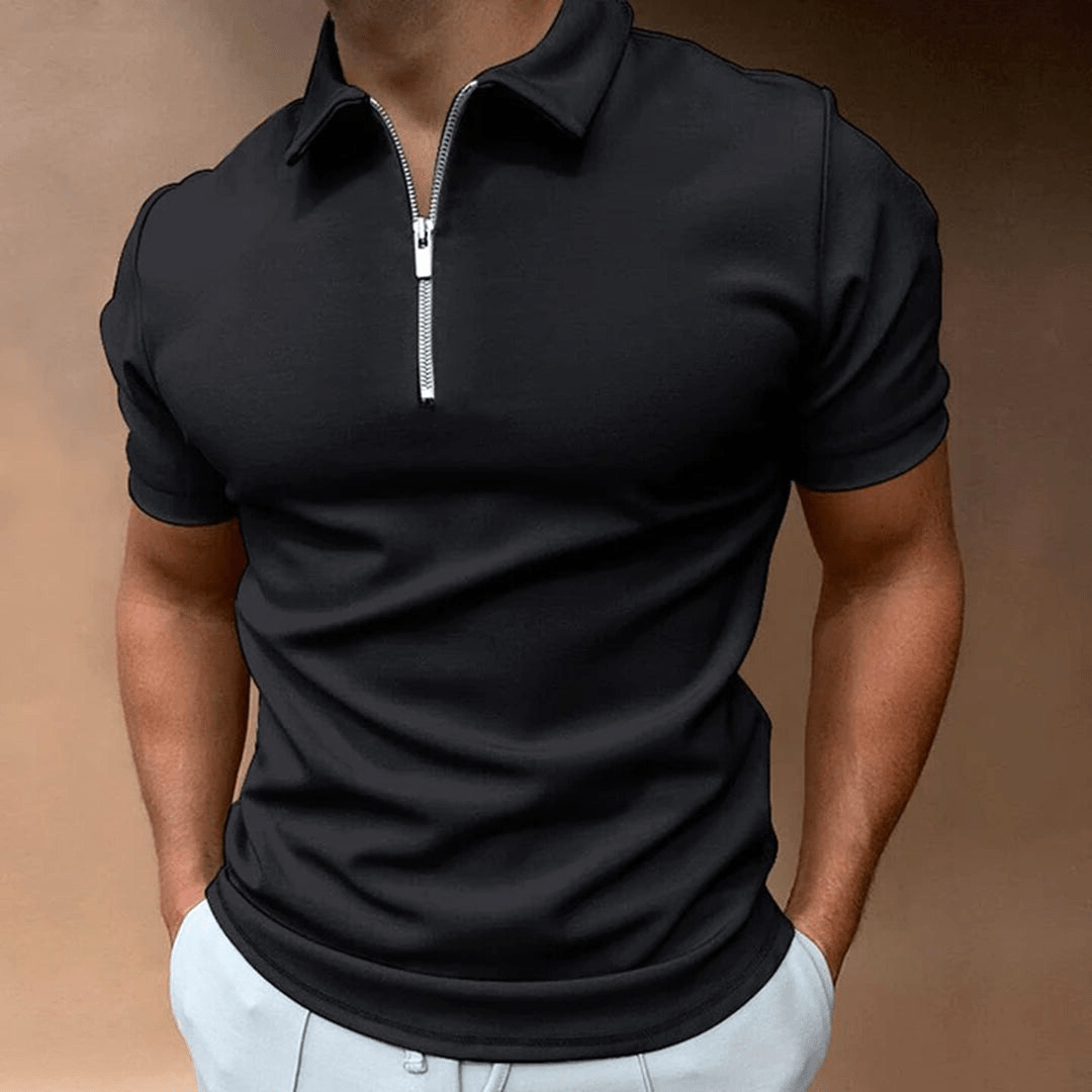 Mirla | Herr Polo Skjorta Polo med dragkedja och krage Klassisk design & Elegant-Eva Jonsson