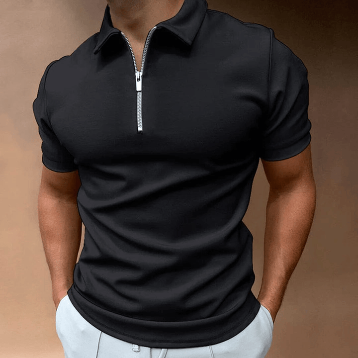 Mirla | Herr Polo Skjorta Polo med dragkedja och krage Klassisk design & Elegant-Eva Jonsson