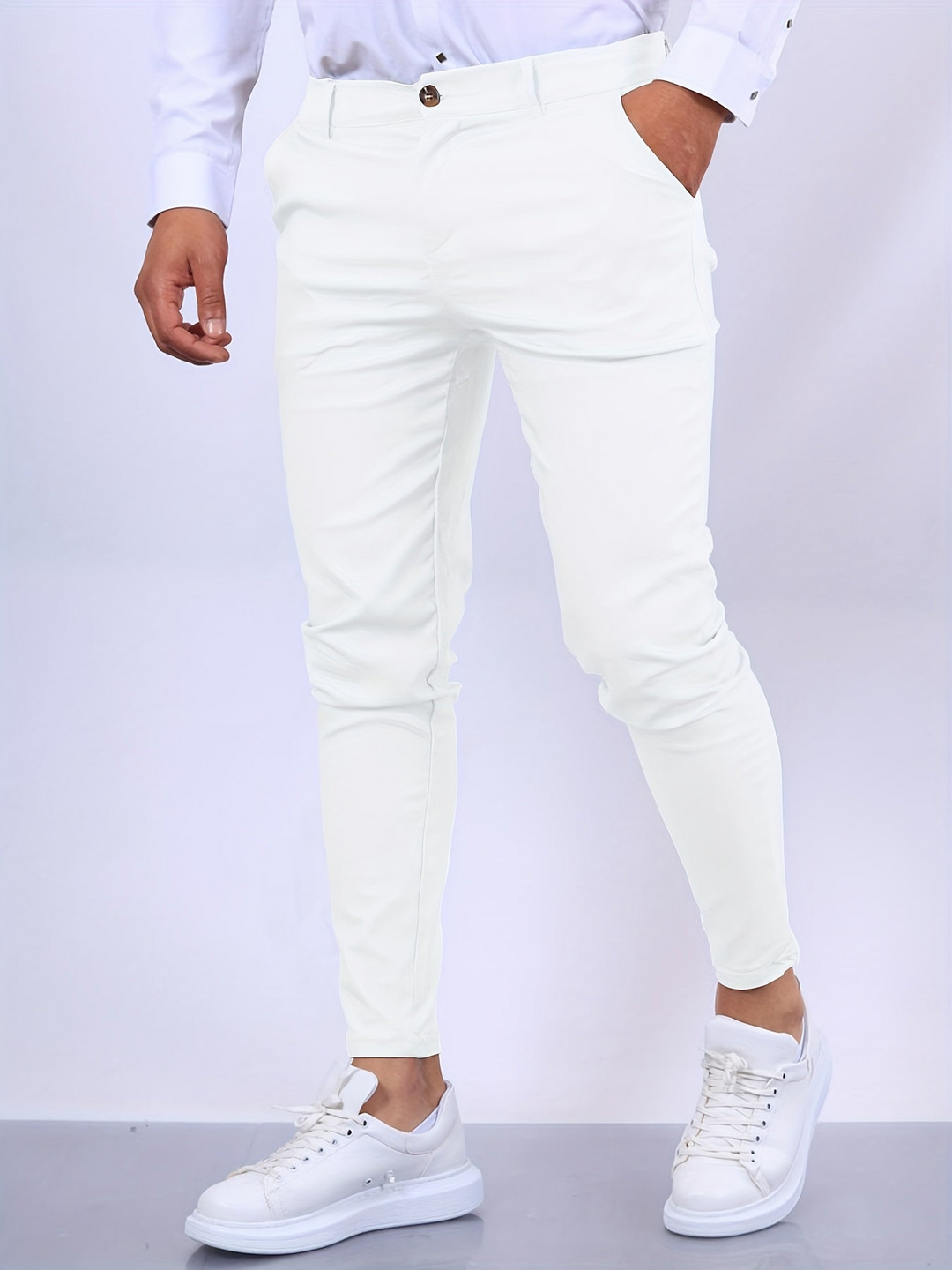 Mirla | Herr Slim Fit Fritidsbyxor Moderiktiga-Eva Jonsson
