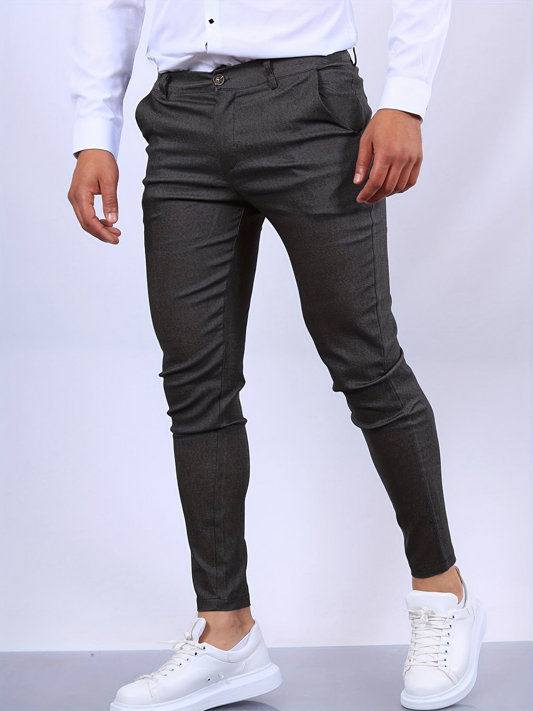 Mirla | Herr Slim Fit Fritidsbyxor Moderiktiga-Eva Jonsson