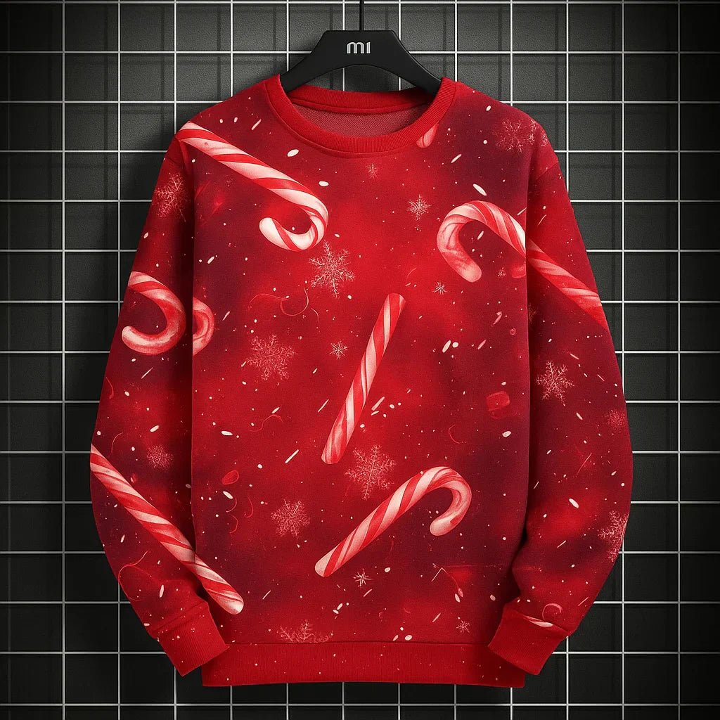 Mirla | Herr Sweatshirt - Bekväm Stickad & med Unik 3D Jultryck-Eva Jonsson