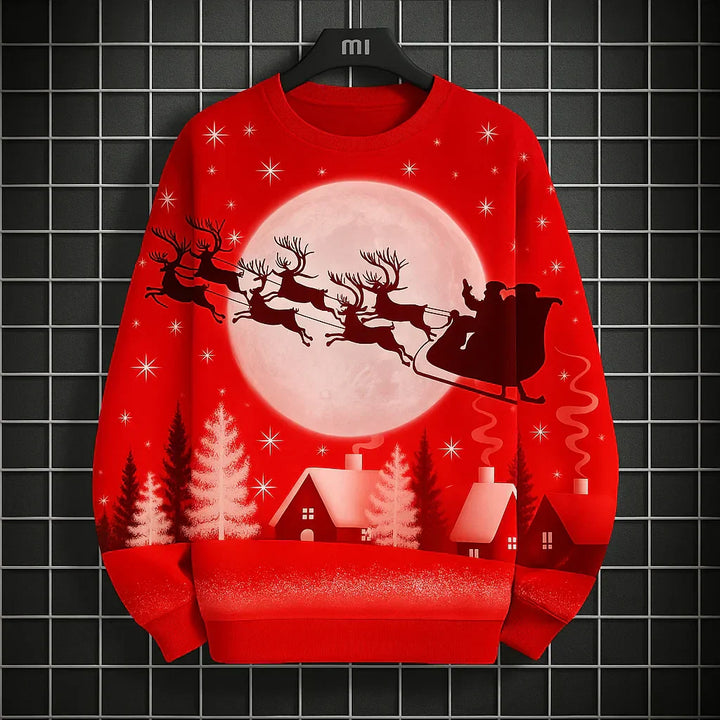 Mirla | Herr Sweatshirt - Bekväm Stickad & med Unik 3D Jultryck-Eva Jonsson