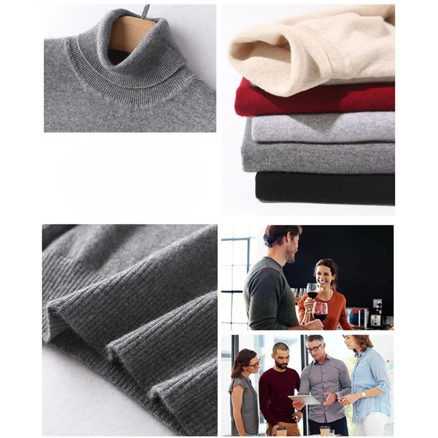 Mirla | Herrar Ullenpullover med Rullkrage och Slankt Design-Eva Jonsson