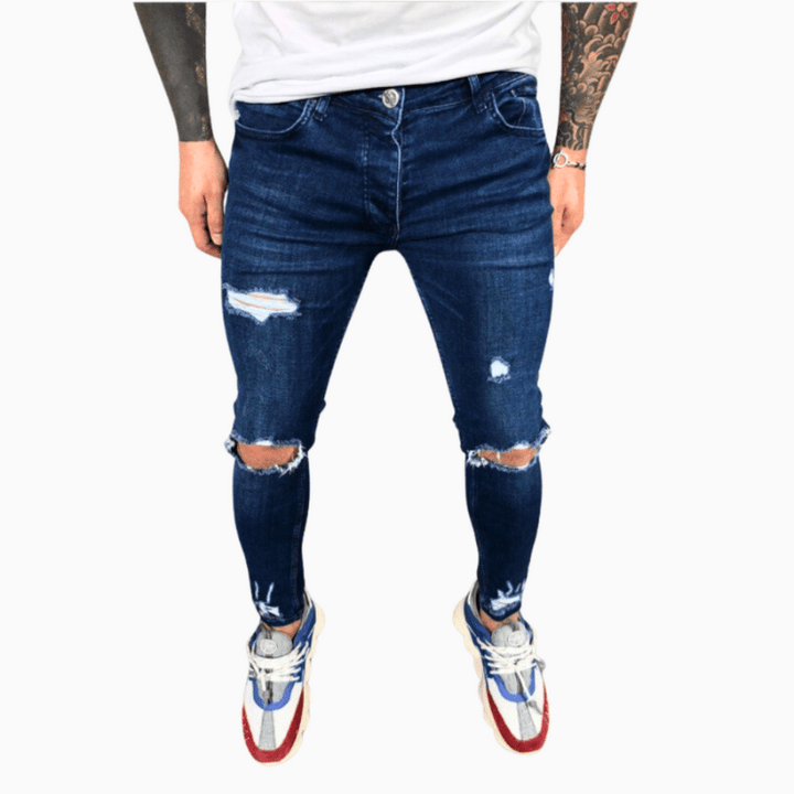Mirla | Herrbyxa Trendy Skinny Jeans med revor Bekväm & Stretch-Eva Jonsson