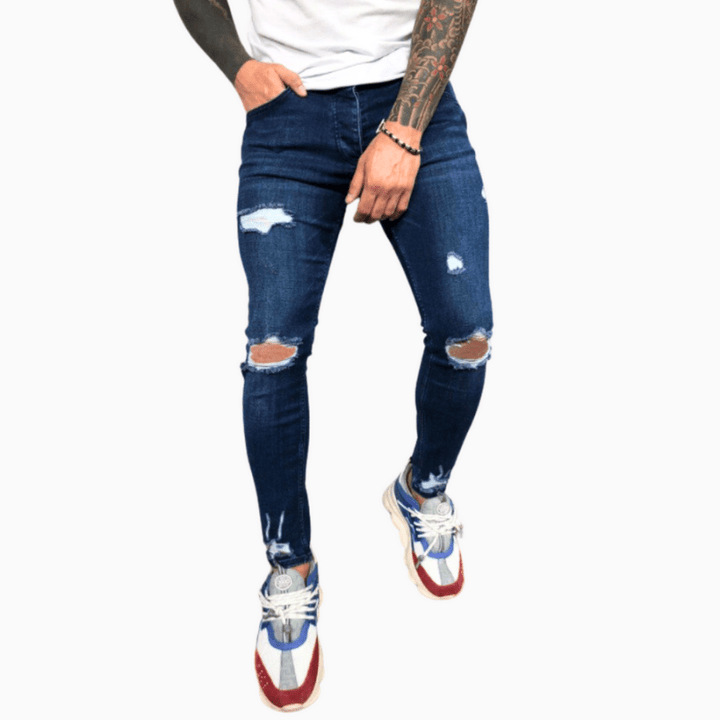 Mirla | Herrbyxa Trendy Skinny Jeans med revor Bekväm & Stretch-Eva Jonsson