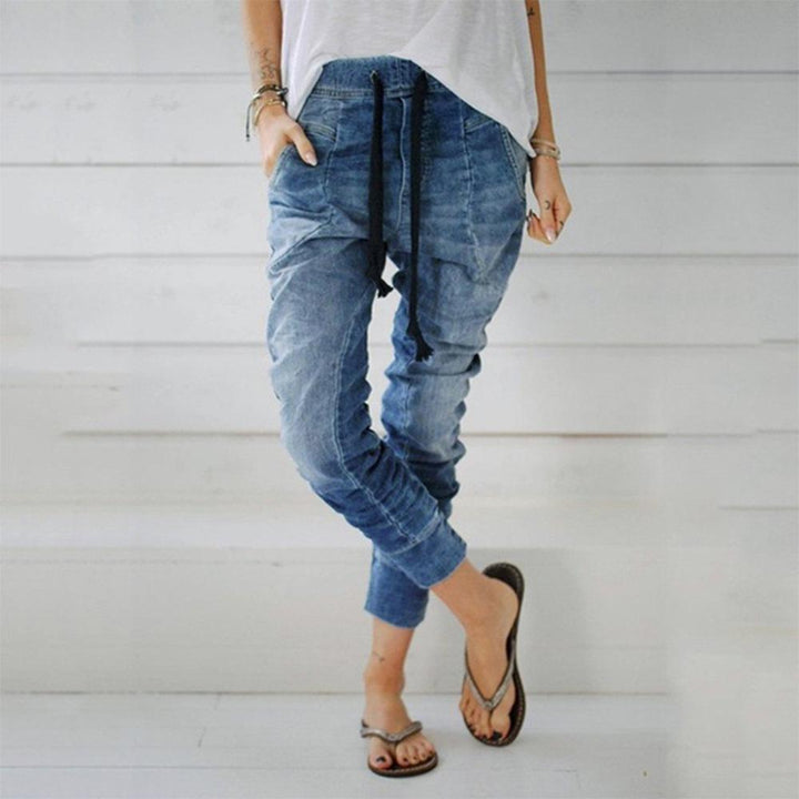 Mirla | Hög Midja Jeans Löst Denim-Eva Jonsson