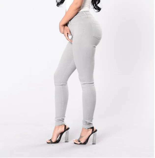 Mirla | Hög midja skinny kontorsbyxor för damer-Eva Jonsson