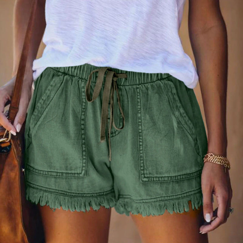 Mirla | Hög midjed denimshorts-Eva Jonsson