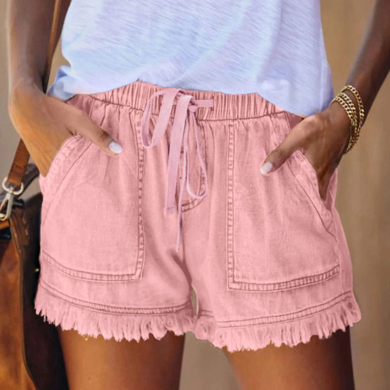 Mirla | Hög midjed denimshorts-Eva Jonsson