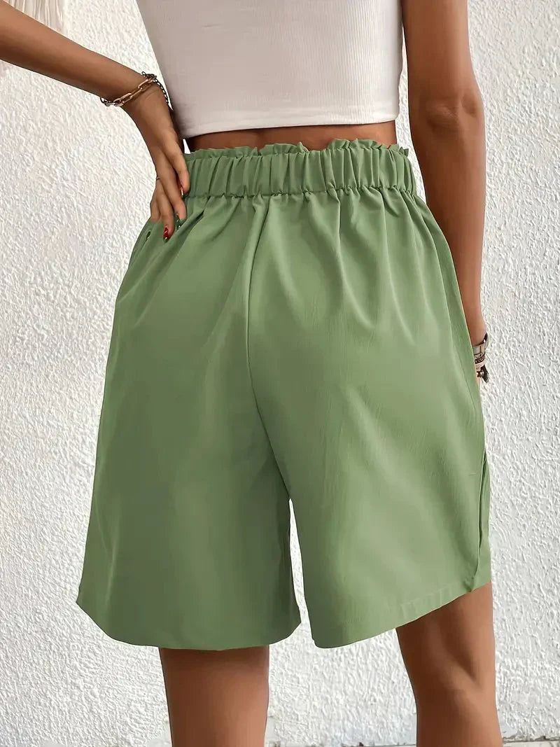 Mirla | Högmidjade lin shorts för damer-Eva Jonsson