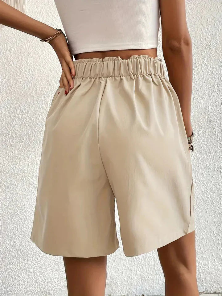 Mirla | Högmidjade lin shorts för damer-Eva Jonsson