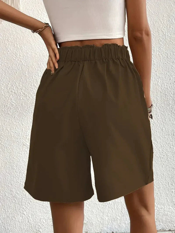 Mirla | Högmidjade lin shorts för damer-Eva Jonsson