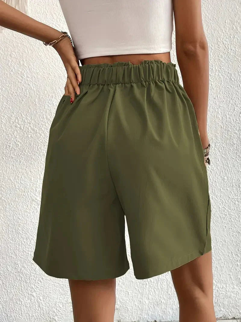 Mirla | Högmidjade lin shorts för damer-Eva Jonsson