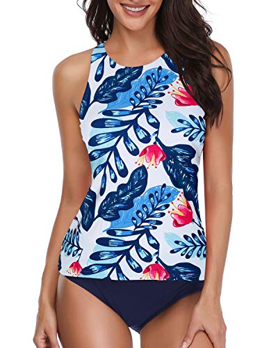 Mirla | Högt skuren Halter Scoop Back Tankini med shorts-Eva Jonsson
