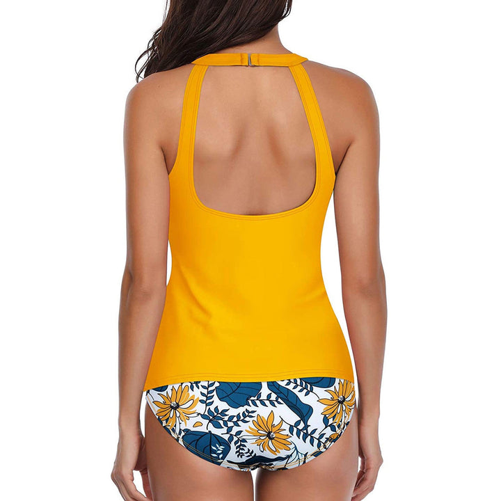 Mirla | Högt skuren Halter Scoop Back Tankini med shorts-Eva Jonsson
