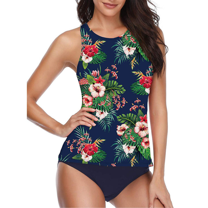 Mirla | Högt skuren Halter Scoop Back Tankini med shorts-Eva Jonsson