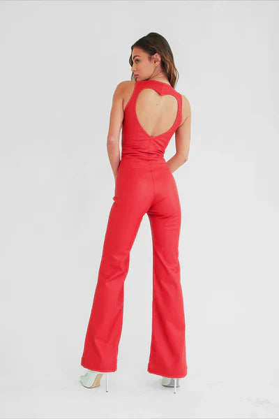 Mirla | Hollywood Hjärt U-ringning Bodycon Jumpsuit – Stilfull och Figurvänlig-Eva Jonsson