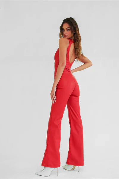 Mirla | Hollywood Hjärt U-ringning Bodycon Jumpsuit – Stilfull och Figurvänlig-Eva Jonsson