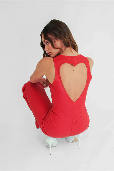 Mirla | Hollywood Hjärt U-ringning Bodycon Jumpsuit – Stilfull och Figurvänlig-Eva Jonsson