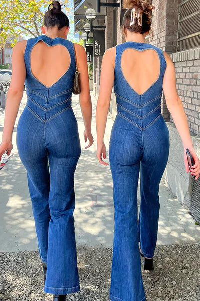 Mirla | Hollywood Hjärt U-ringning Bodycon Jumpsuit – Stilfull och Figurvänlig-Eva Jonsson