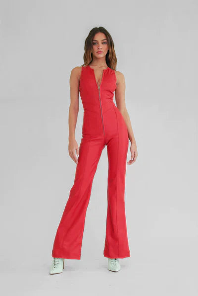 Mirla | Hollywood Hjärt U-ringning Bodycon Jumpsuit – Stilfull och Figurvänlig-Eva Jonsson