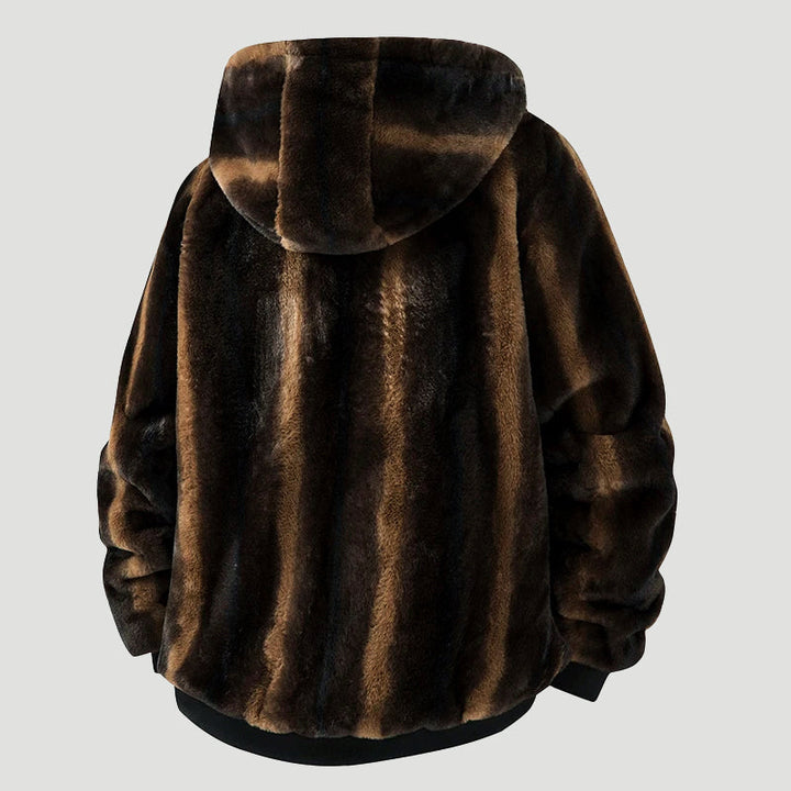 Mirla | Hooded Jacket In Faux Fur With Zipper Front-Eva Jonsson