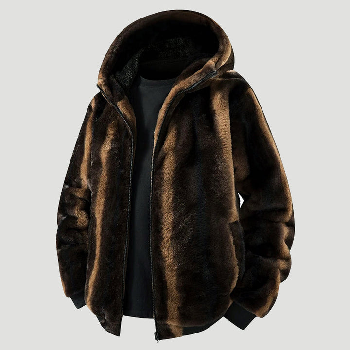 Mirla | Hooded Jacket In Faux Fur With Zipper Front-Eva Jonsson