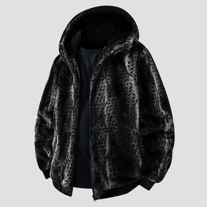 Mirla | Hooded Jacket In Faux Fur With Zipper Front-Eva Jonsson