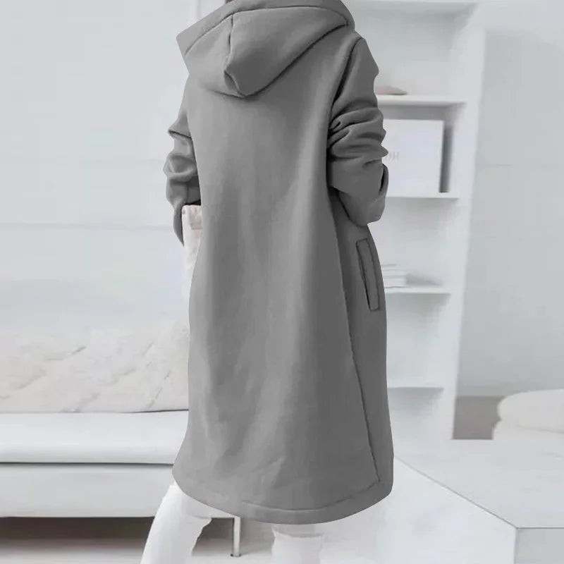 Mirla | Hoodie-Cardigan med Böljande Kant-Eva Jonsson