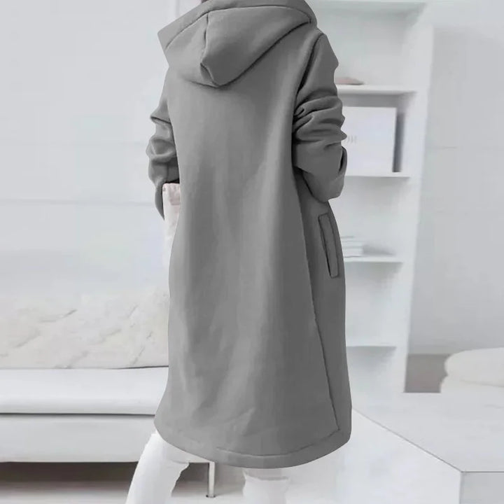 Mirla | Hoodie-Cardigan med Böljande Kant-Eva Jonsson