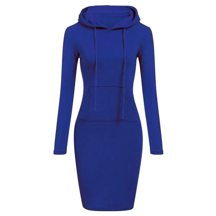 Mirla | Hoodie Klänning Långa Ärmar Justerbar Huva Känguruficka Slim Fit-Eva Jonsson