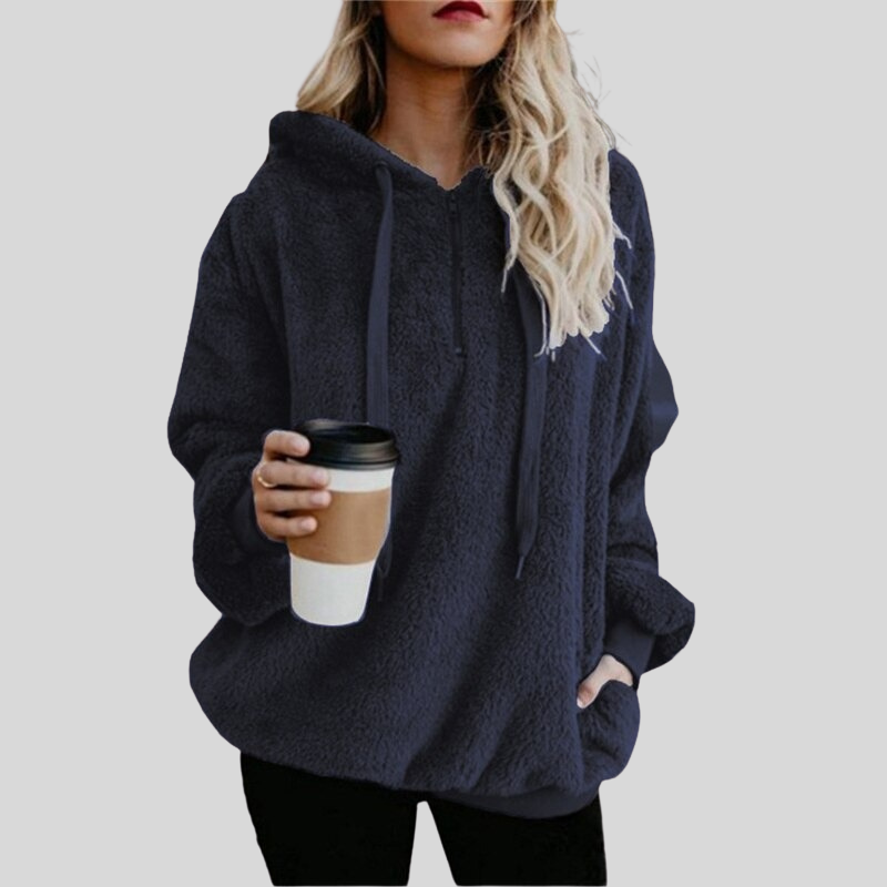 Mirla | Hoodie Mjuk Fleece Överstorlek Passform Långärmad Lättsam Komfort-Eva Jonsson