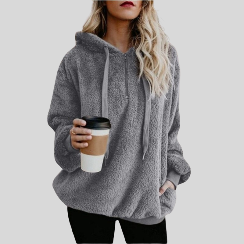 Mirla | Hoodie Mjuk Fleece Överstorlek Passform Långärmad Lättsam Komfort-Eva Jonsson