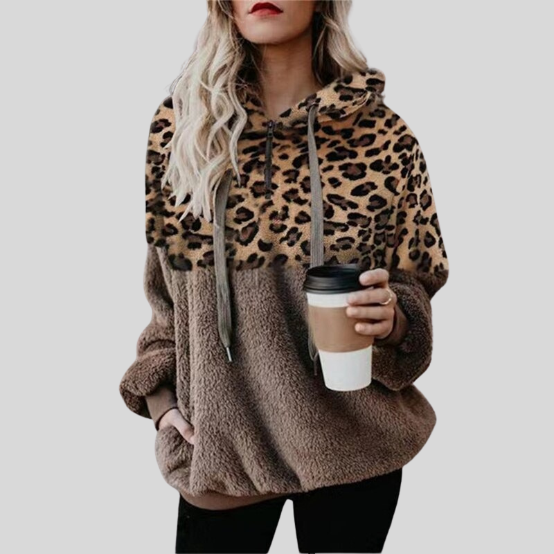 Mirla | Hoodie Oversize Mjuk fleece med känguruficka och huva-Eva Jonsson