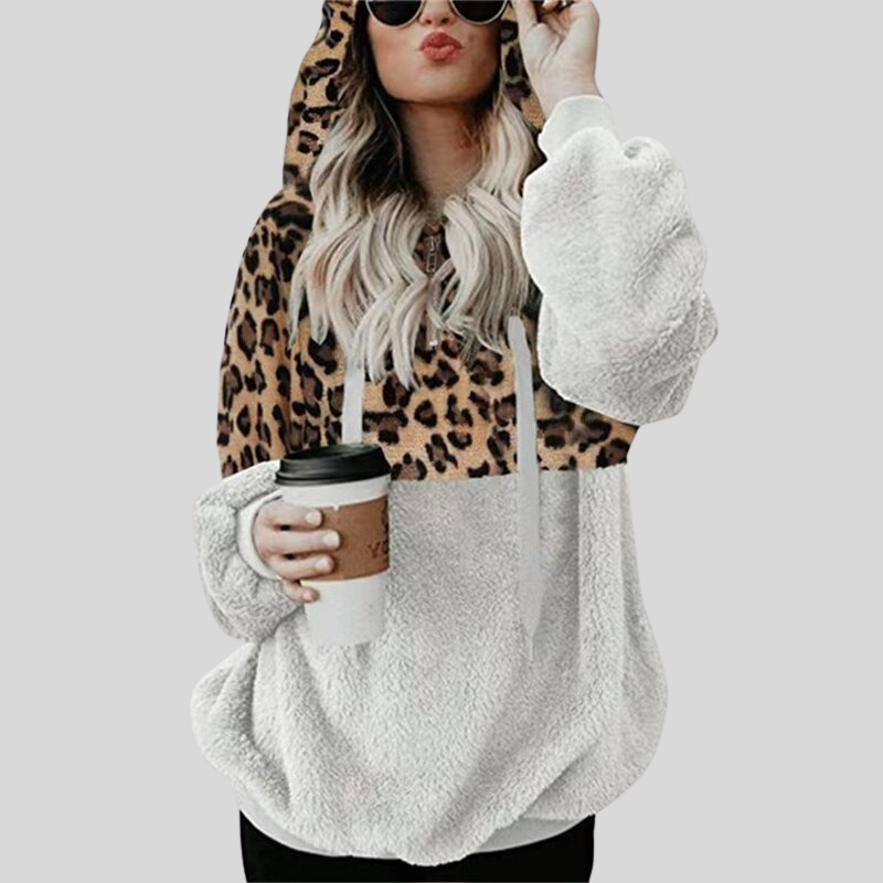 Mirla | Hoodie Oversize Mjuk fleece med känguruficka och huva-Eva Jonsson
