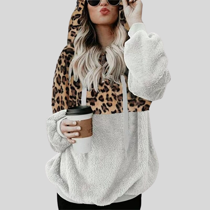 Mirla | Hoodie Oversize Mjuk fleece med känguruficka och huva-Eva Jonsson