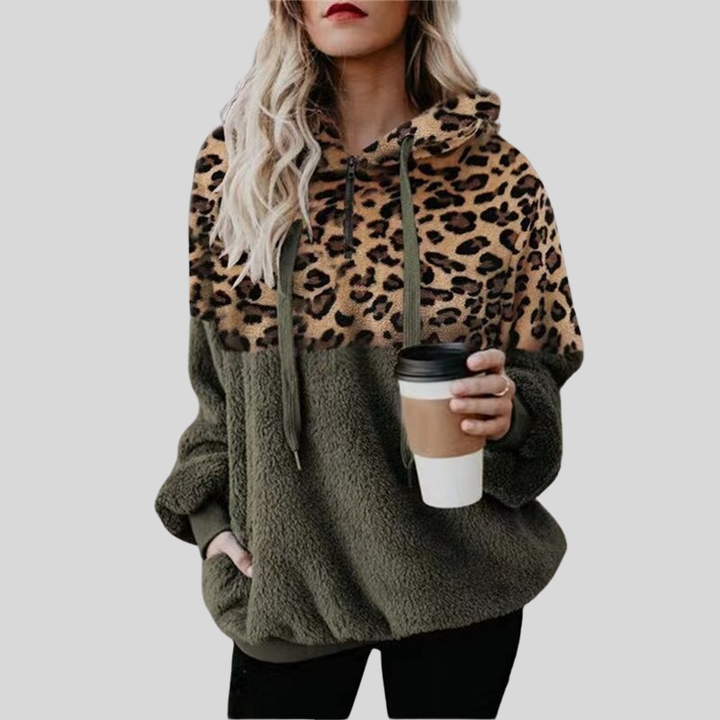 Mirla | Hoodie Oversize Mjuk fleece med känguruficka och huva-Eva Jonsson