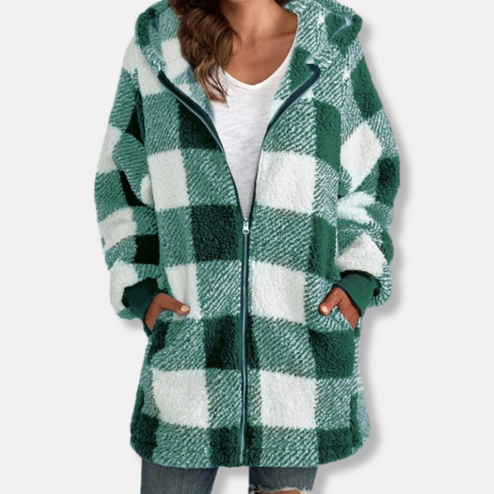 Mirla | Hoodie Oversized Fit Mjukt stickmaterial Dragkedja Längre modell Avslappnad-Eva Jonsson