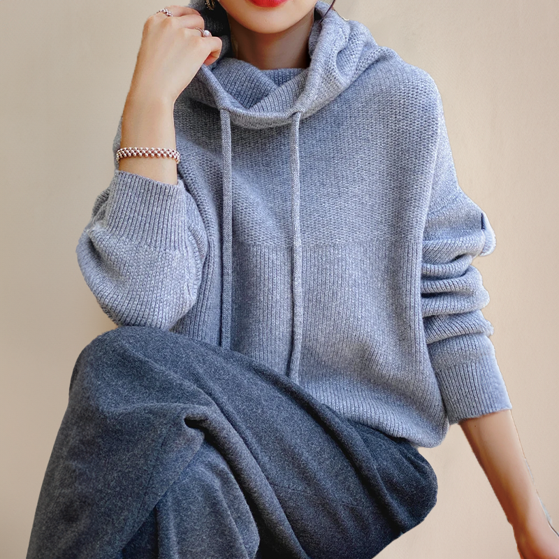Mirla | Hoodie - Oversized damtröja med ståkrage-Eva Jonsson