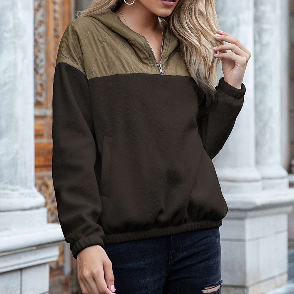Mirla | Hoodie Polstrad topp & Mjuk fleece Halv dragkedja Lätt passform med fickor-Eva Jonsson