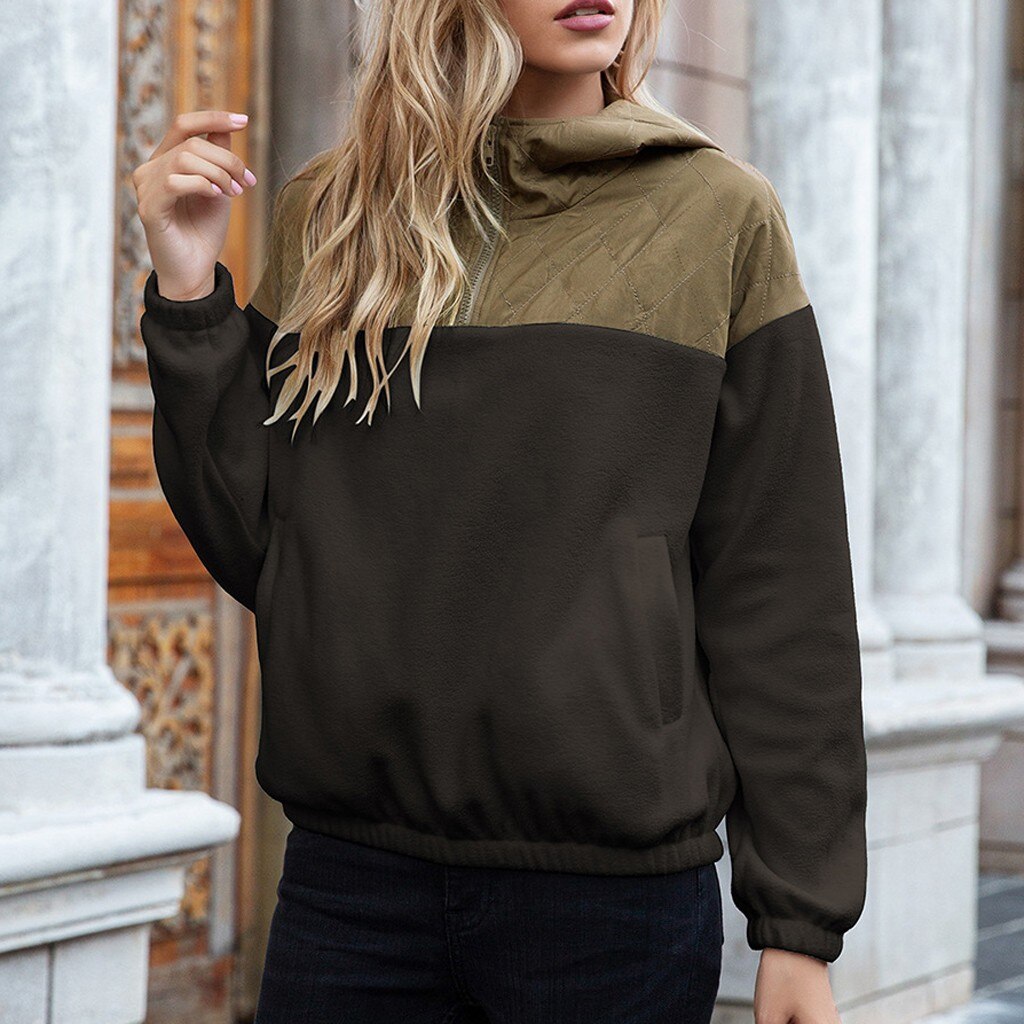 Mirla | Hoodie Polstrad topp & Mjuk fleece Halv dragkedja Lätt passform med fickor-Eva Jonsson